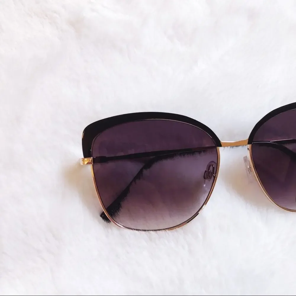 Robbie Black Full Rim Retro Cat Eye Sunglasses